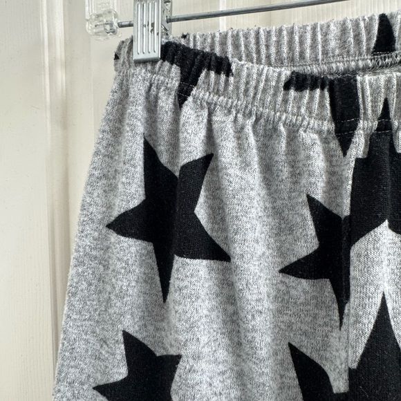 Women’s Allover Star Print Sweatshirt and Sweatpant set  Pajamas Gray and Black - Picture 3 of 10